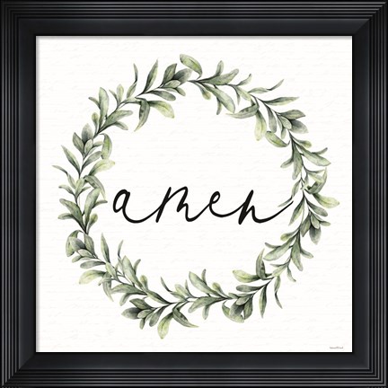 Framed Amen Wreath Print