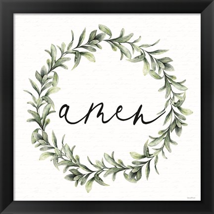 Framed Amen Wreath Print