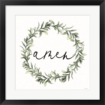 Framed Amen Wreath Print