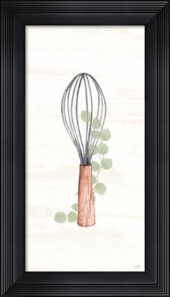 Framed Kitchen Utensils - Wooden Whisk Print