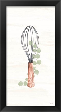 Framed Kitchen Utensils - Wooden Whisk Print