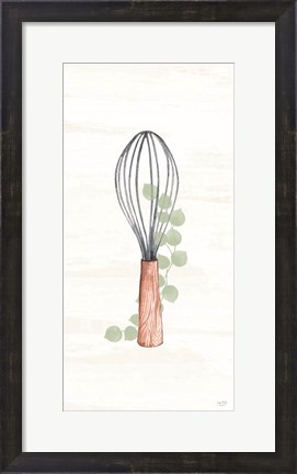 Framed Kitchen Utensils - Wooden Whisk Print