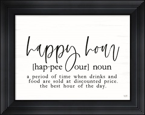 Framed Happy Hour Definition Print
