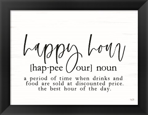 Framed Happy Hour Definition Print