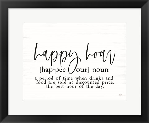 Framed Happy Hour Definition Print