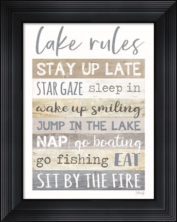 Framed Lake Rules Print