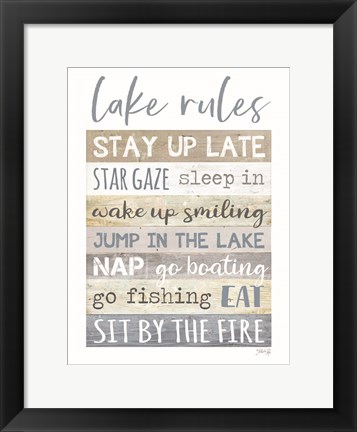 Framed Lake Rules Print