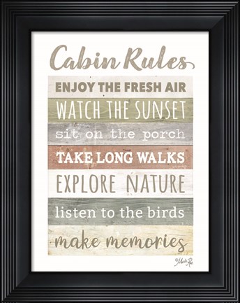 Framed Cabin Rules Print