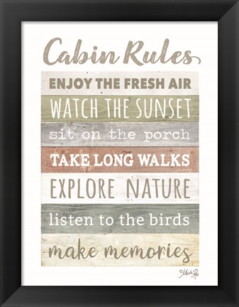 Framed Cabin Rules Print