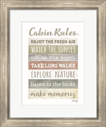 Framed Cabin Rules Print