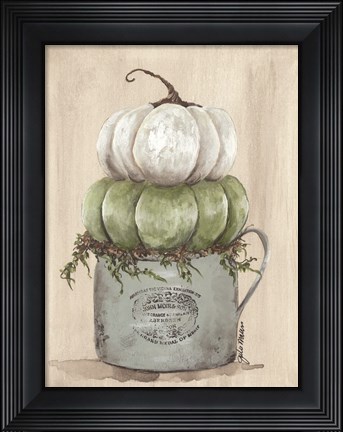 Framed Enamelware with Pumpkin Print