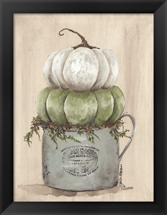 Framed Enamelware with Pumpkin Print