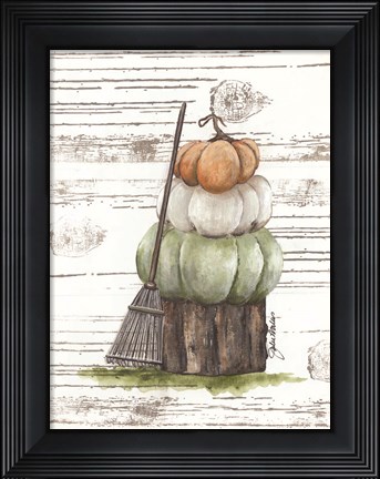 Framed Raking Leaves Print
