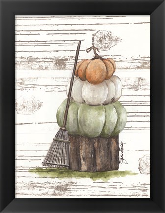 Framed Raking Leaves Print