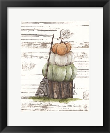 Framed Raking Leaves Print