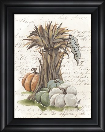 Framed Happy Harvest Corn Stalk Print