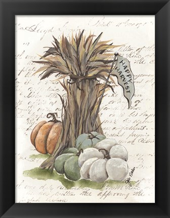 Framed Happy Harvest Corn Stalk Print