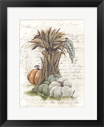 Framed Happy Harvest Corn Stalk Print