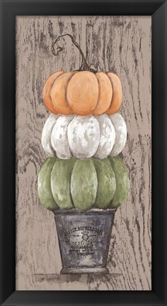 Framed Triple Pumpkin in Stamped Pot Print