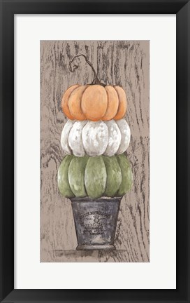 Framed Triple Pumpkin in Stamped Pot Print