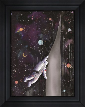 Framed Astronaut in Space Print