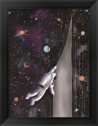 Framed Astronaut in Space Print