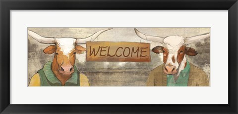 Framed Longhorn Welcome Print