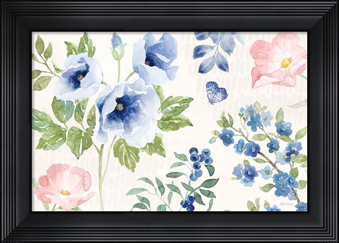 Framed Indigo Petals I Print
