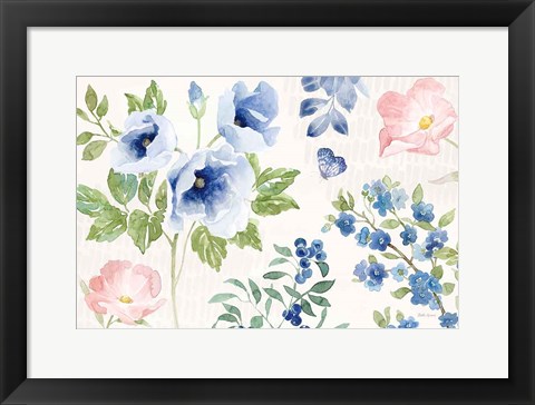 Framed Indigo Petals I Print