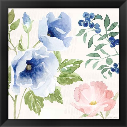 Framed Indigo Petals III Print