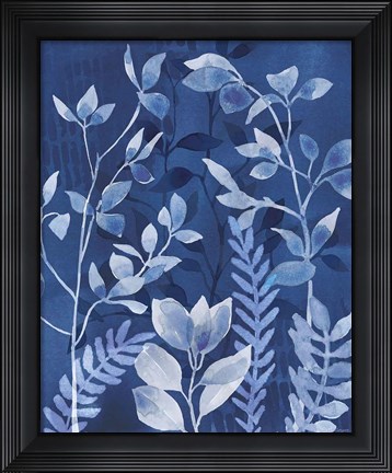 Framed Indigo Petals X Print