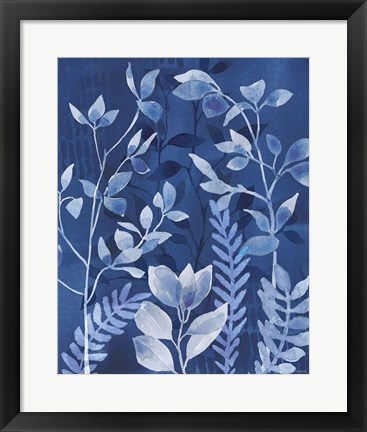 Framed Indigo Petals X Print