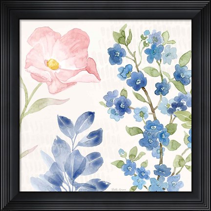 Framed Indigo Petals II Print