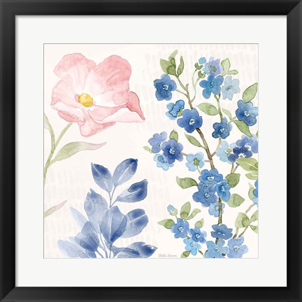 Framed Indigo Petals II Print