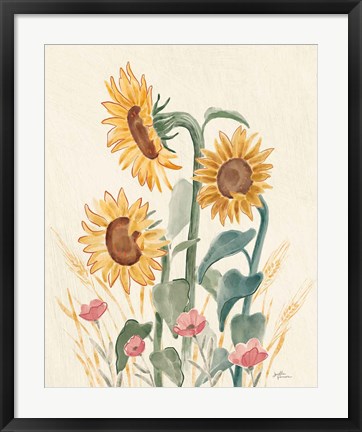 Framed Sunflower Season IX Bright Print