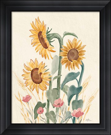 Framed Sunflower Season IX Bright Print