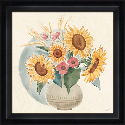 Framed Sunflower Season IV Bright Print