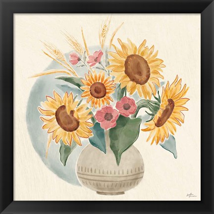 Framed Sunflower Season IV Bright Print