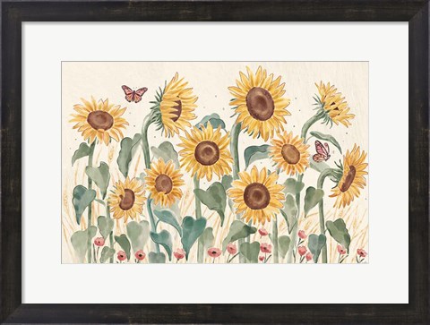 Framed Sunflower Season I Bright Print