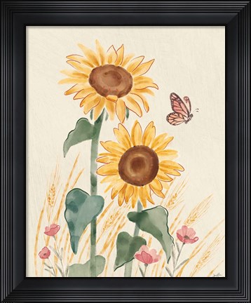Framed Sunflower Season VIII Bright Print