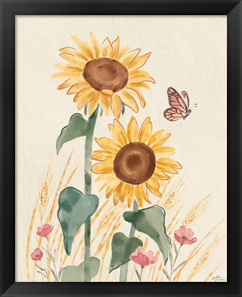 Framed Sunflower Season VIII Bright Print