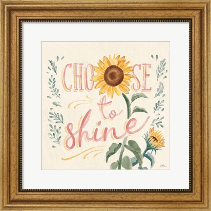 Framed Sunflower Season VII Bright Print