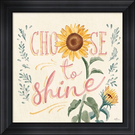 Framed Sunflower Season VII Bright Print