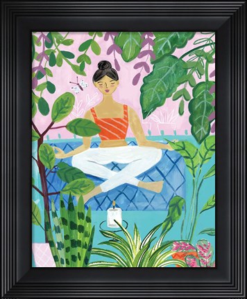 Framed Yoga with Plants II Print