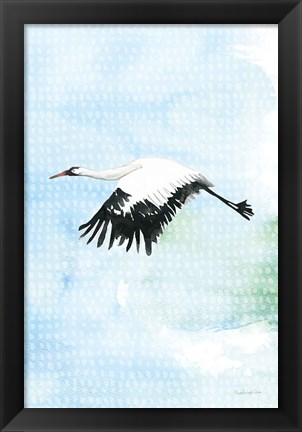 Framed Crane in Flight II Print