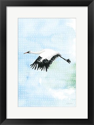 Framed Crane in Flight II Print