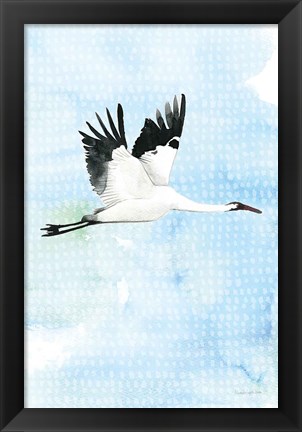 Framed Crane in Flight I Print