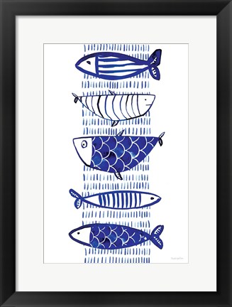 Framed Blue Fish II Print