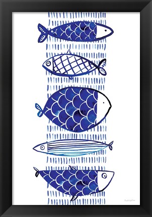 Framed Blue Fish I Print