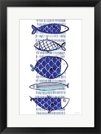 Framed Blue Fish I Print